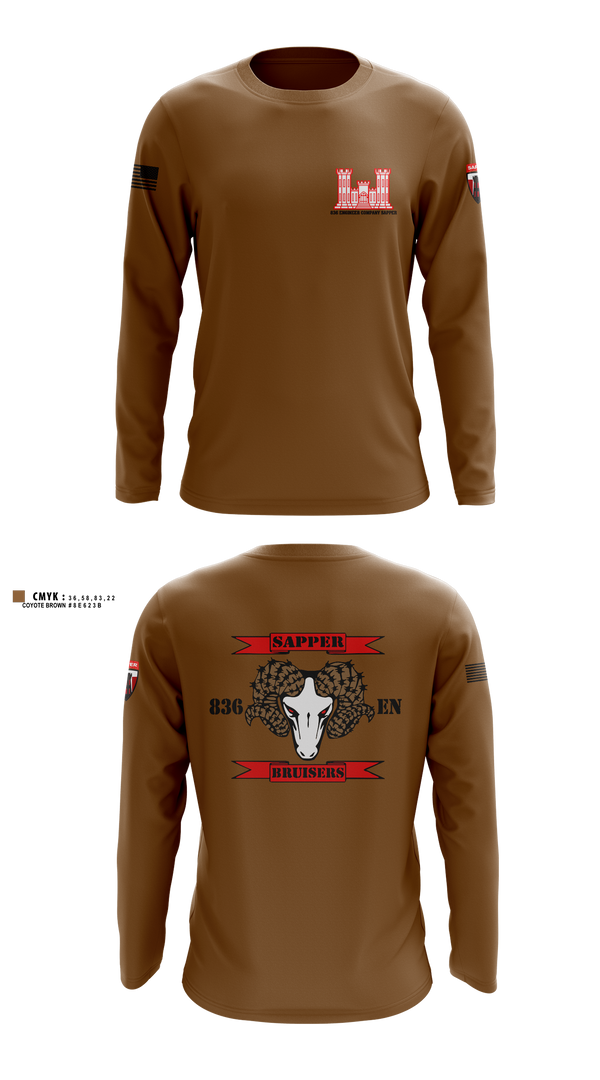Long Sleeve Performance Shirt, 836 Engineer Company SAPPER, , Teamtime, Team time, sublimation, custom sports apparel, team uniforms, spirit wear, spiritwear, sports uniforms, custom shirts, team store, custom team store, fundraiser sports, apparel fundraiser