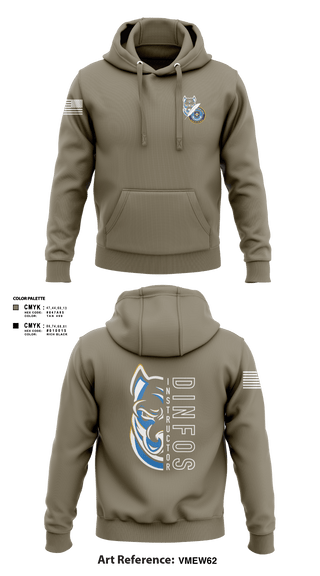 Hoodie, DINFOS (Defense Information School), Army, Teamtime, Team time, sublimation, custom sports apparel, team uniforms, spirit wear, spiritwear, sports uniforms, custom shirts, team store, custom team store, fundraiser sports, apparel fundraiser
