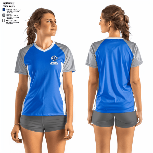 Women's Short Sleeve Vneck Shirt, Goddard High School Volleyball, Women's Volleyball, Teamtime, Team time, sublimation, custom sports apparel, team uniforms, spirit wear, spiritwear, sports uniforms, custom shirts, team store, custom team store, fundraiser sports, apparel fundraiser