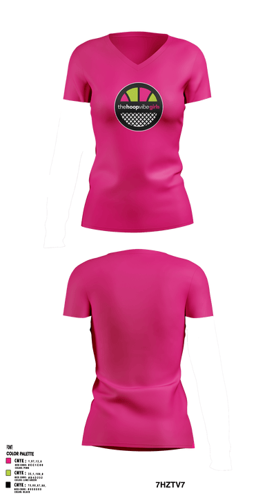 HOOP VIBE GIRLS Women's Short Sleeve V-neck Shirt - 1