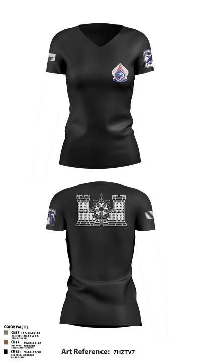 XVIII ABN G2 65000076 Women's Short Sleeve V-neck Shirt - 9