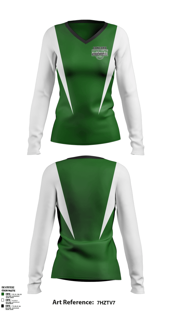 Women's Long Sleeve Vneck Shirt, CONCORD HIGH SCHOOL Cross Country, Cross Country, Teamtime, Team time, sublimation, custom sports apparel, team uniforms, spirit wear, spiritwear, sports uniforms, custom shirts, team store, custom team store, fundraiser sports, apparel fundraiser