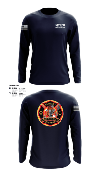 Long Sleeve Performance Shirt, MTFPD Water Rescue Teams, Fire Department, Teamtime, Team time, sublimation, custom sports apparel, team uniforms, spirit wear, spiritwear, sports uniforms, custom shirts, team store, custom team store, fundraiser sports, apparel fundraiser