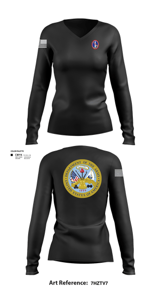 Women's Long Sleeve Vneck Shirt, MDW, Army, Teamtime, Team time, sublimation, custom sports apparel, team uniforms, spirit wear, spiritwear, sports uniforms, custom shirts, team store, custom team store, fundraiser sports, apparel fundraiser