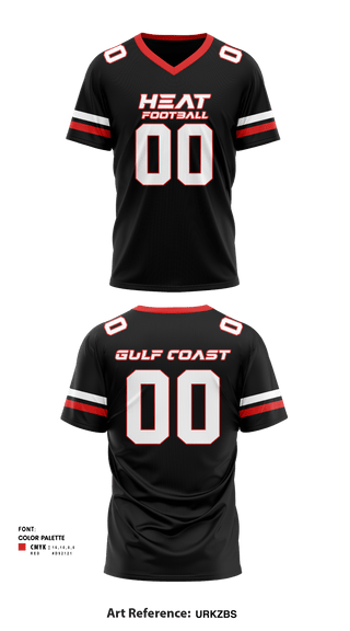 Gulf Coast Heat Flag Football 63004106 Reversible Short Sleeve V-neck Performance Shirt (Red/Black) - 10