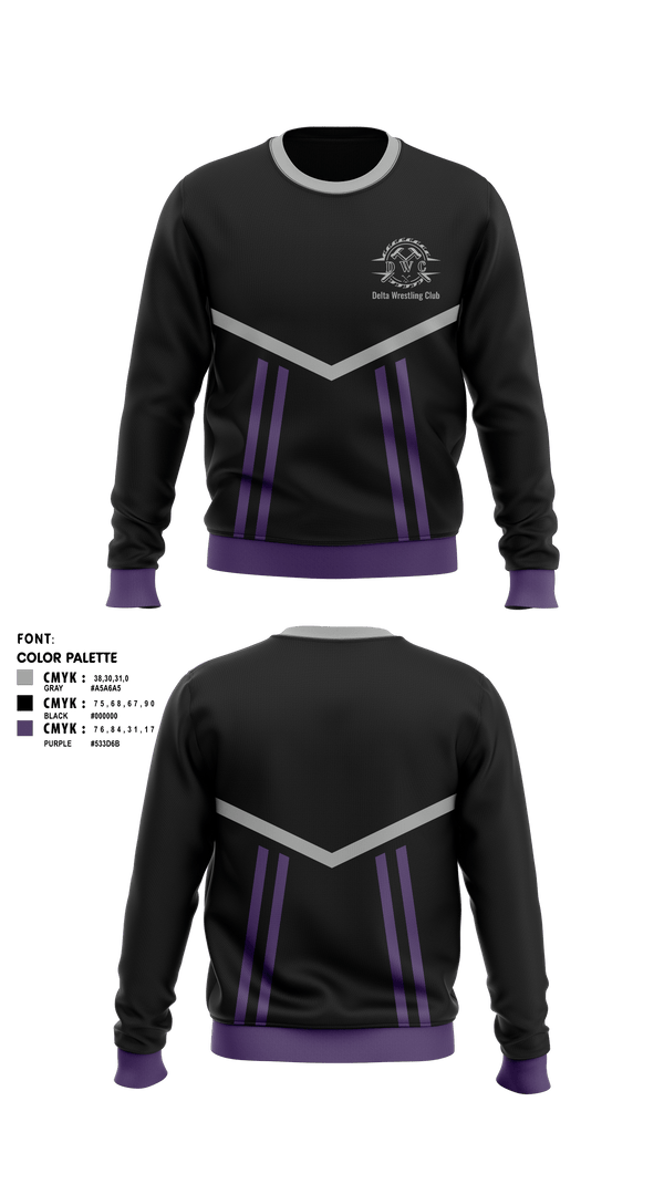 Crew Neck Sweatshirt, Delta Wrestling Club, Wrestling, Teamtime, Team time, sublimation, custom sports apparel, team uniforms, spirit wear, spiritwear, sports uniforms, custom shirts, team store, custom team store, fundraiser sports, apparel fundraiser