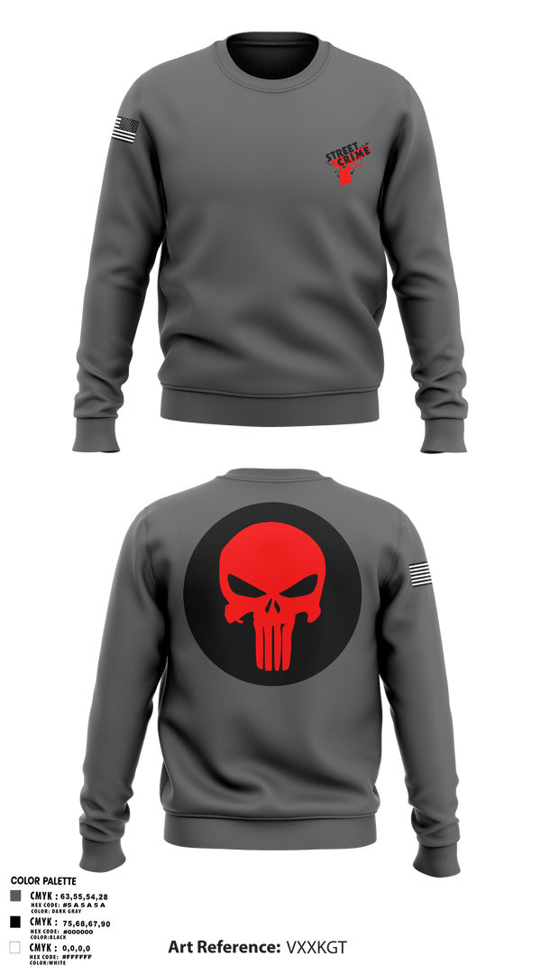 Crew Neck Sweatshirt, Street Crimes, Police, Teamtime, Team time, sublimation, custom sports apparel, team uniforms, spirit wear, spiritwear, sports uniforms, custom shirts, team store, custom team store, fundraiser sports, apparel fundraiser