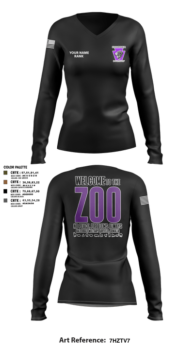 Charger Co. / 2-112th Infantry Battalion 37738588 Women's Long Sleeve V-neck Shirt - 82