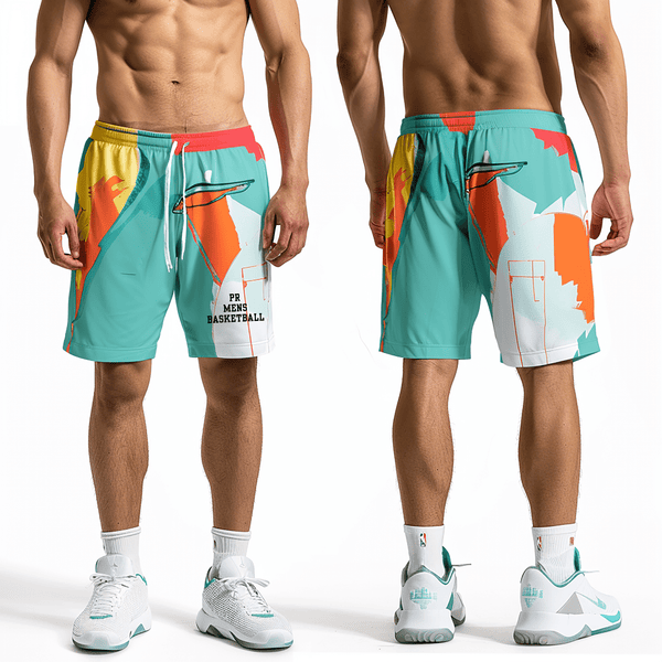 Athletic Shorts With Pockets, PR, Men's Basketball, Teamtime, Team time, sublimation, custom sports apparel, team uniforms, spirit wear, spiritwear, sports uniforms, custom shirts, team store, custom team store, fundraiser sports, apparel fundraiser