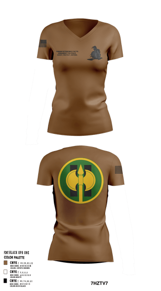 Women's Short Sleeve Vneck Shirt, 11th Military Police Brigade HHC, Army, Teamtime, Team time, sublimation, custom sports apparel, team uniforms, spirit wear, spiritwear, sports uniforms, custom shirts, team store, custom team store, fundraiser sports, apparel fundraiser