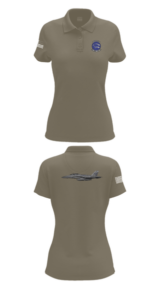 Women's Short Sleeve Performance Polo, VAQ-139 Cougars, Navy, Teamtime, Team time, sublimation, custom sports apparel, team uniforms, spirit wear, spiritwear, sports uniforms, custom shirts, team store, custom team store, fundraiser sports, apparel fundraiser