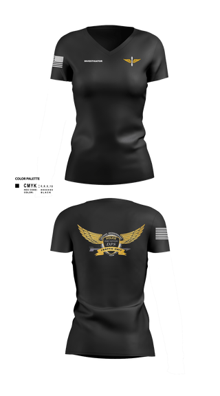 Women's Short Sleeve Vneck Shirt, Investigator, Army, Teamtime, Team time, sublimation, custom sports apparel, team uniforms, spirit wear, spiritwear, sports uniforms, custom shirts, team store, custom team store, fundraiser sports, apparel fundraiser