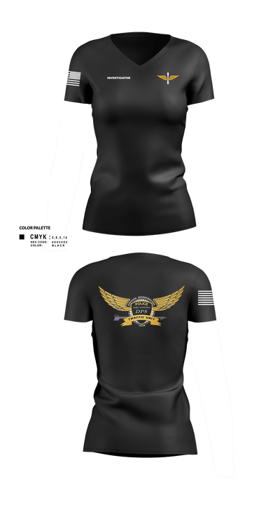 Investigator 95146404 Women's Short Sleeve V-neck Shirt - 102