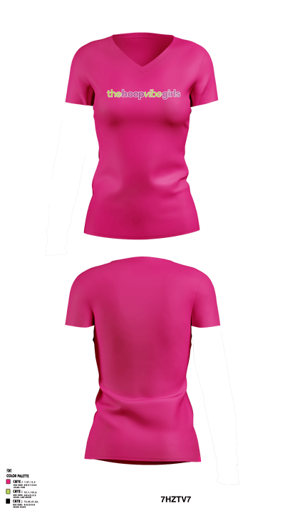 HOOP VIBE GIRLS Women's Short Sleeve V-neck Shirt - 4