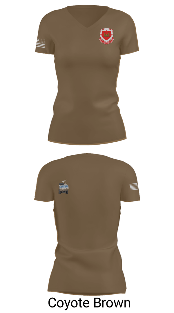 Women's Short Sleeve Vneck Shirt, 185th Engineer Support Company, , Teamtime, Team time, sublimation, custom sports apparel, team uniforms, spirit wear, spiritwear, sports uniforms, custom shirts, team store, custom team store, fundraiser sports, apparel fundraiser