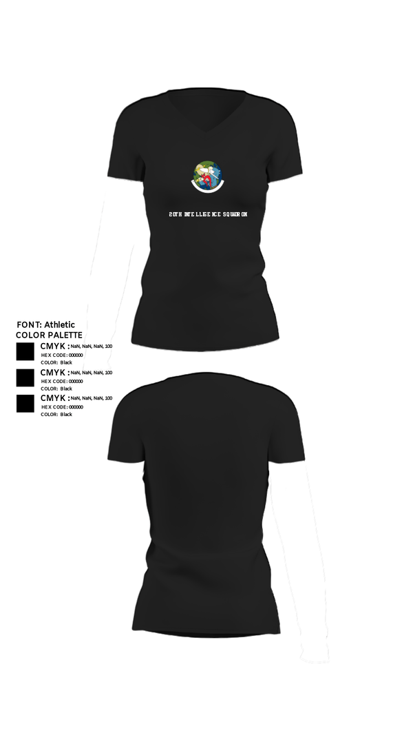 Women's Short Sleeve Vneck Shirt, 20th Intelligence Squadron, Air Force, Teamtime, Team time, sublimation, custom sports apparel, team uniforms, spirit wear, spiritwear, sports uniforms, custom shirts, team store, custom team store, fundraiser sports, apparel fundraiser