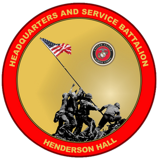 Headquarters And Service Battalion Henderson Hall 22303436 Stainless Steel Water Bottle with a Straw Lid