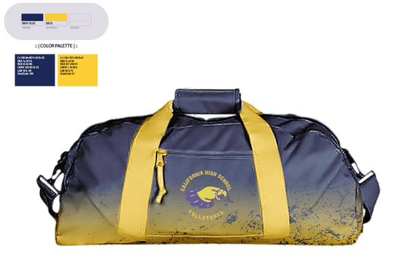 Duffle Bag, California High School Volleyball, Women's Volleyball, Teamtime, Team time, sublimation, custom sports apparel, team uniforms, spirit wear, spiritwear, sports uniforms, custom shirts, team store, custom team store, fundraiser sports, apparel fundraiser
