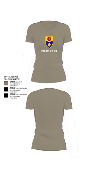 Women's Short Sleeve Vneck Shirt, 270th MP CO, National Guard, Teamtime, Team time, sublimation, custom sports apparel, team uniforms, spirit wear, spiritwear, sports uniforms, custom shirts, team store, custom team store, fundraiser sports, apparel fundraiser