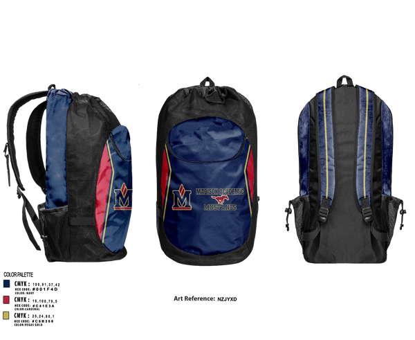 Gear Bag, Madison Academic Magnet School Volleyball, Women's Volleyball, Teamtime, Team time, sublimation, custom sports apparel, team uniforms, spirit wear, spiritwear, sports uniforms, custom shirts, team store, custom team store, fundraiser sports, apparel fundraiser
