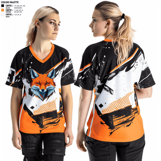 Women's Short Sleeve Vneck Shirt, Fox, Ice Hockey, Teamtime, Team time, sublimation, custom sports apparel, team uniforms, spirit wear, spiritwear, sports uniforms, custom shirts, team store, custom team store, fundraiser sports, apparel fundraiser
