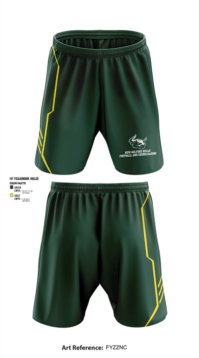 New Milford Bulls Football And Cheerleading 19489077 Athletic Shorts With Pockets - 1