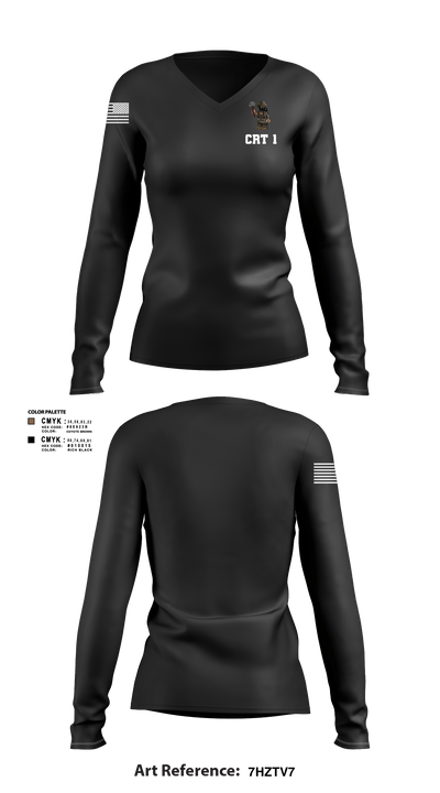 CRT 1 84926666 Women's Long Sleeve V-neck Shirt - 1