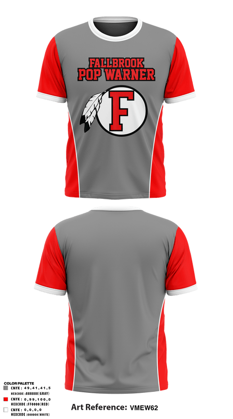 Short Sleeve Performance Shirt, Fallbrook Pop Warner Football League, Football, Teamtime, Team time, sublimation, custom sports apparel, team uniforms, spirit wear, spiritwear, sports uniforms, custom shirts, team store, custom team store, fundraiser sports, apparel fundraiser