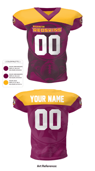 Football Jersey, Washington Redskins, Football, Teamtime, Team time, sublimation, custom sports apparel, team uniforms, spirit wear, spiritwear, sports uniforms, custom shirts, team store, custom team store, fundraiser sports, apparel fundraiser
