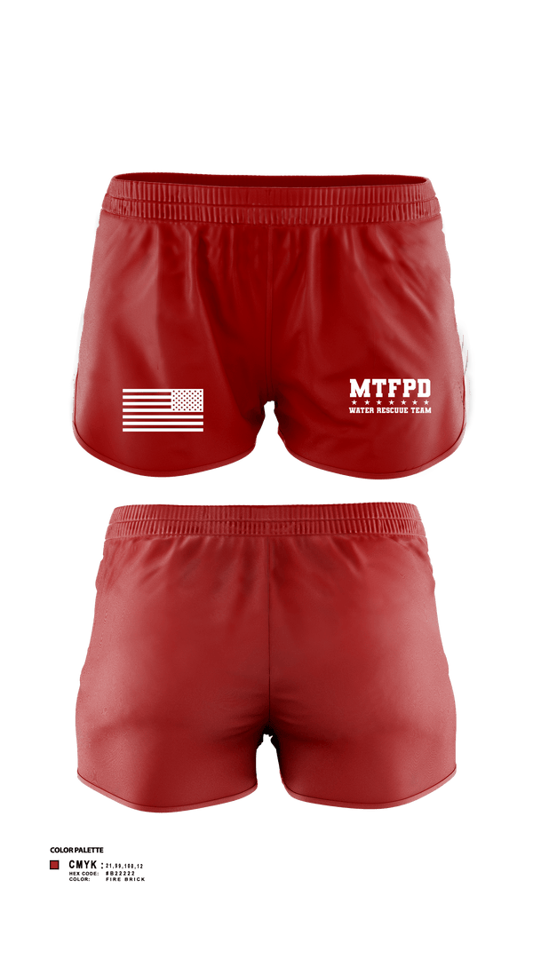 Women's Shorts, MTFPD Water Rescue Teams, Fire Department, Teamtime, Team time, sublimation, custom sports apparel, team uniforms, spirit wear, spiritwear, sports uniforms, custom shirts, team store, custom team store, fundraiser sports, apparel fundraiser