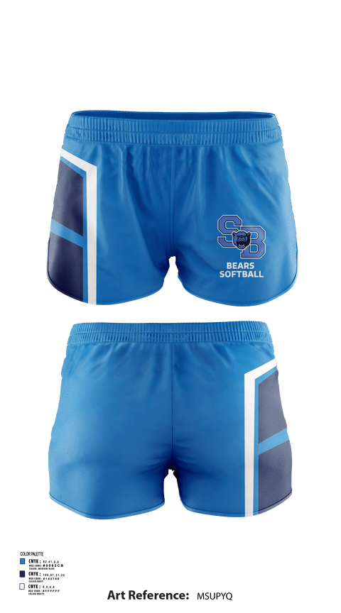 Women's Shorts, Bears, Softball, Teamtime, Team time, sublimation, custom sports apparel, team uniforms, spirit wear, spiritwear, sports uniforms, custom shirts, team store, custom team store, fundraiser sports, apparel fundraiser