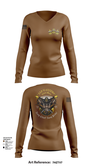 Women's Long Sleeve Vneck Shirt, NAFEC CPO Mess, , Teamtime, Team time, sublimation, custom sports apparel, team uniforms, spirit wear, spiritwear, sports uniforms, custom shirts, team store, custom team store, fundraiser sports, apparel fundraiser