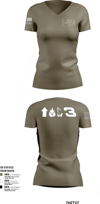 Women's Short Sleeve Vneck Shirt, 1-9 FA, Army, Teamtime, Team time, sublimation, custom sports apparel, team uniforms, spirit wear, spiritwear, sports uniforms, custom shirts, team store, custom team store, fundraiser sports, apparel fundraiser