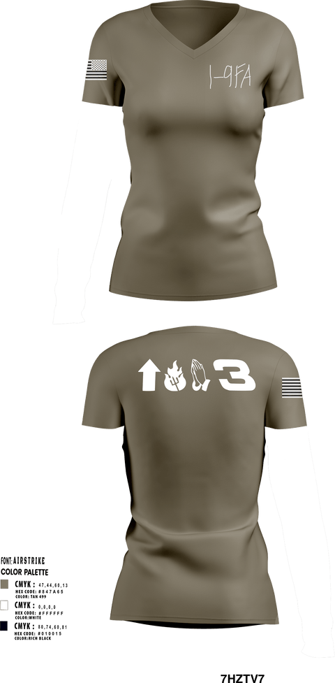 Women's Short Sleeve Vneck Shirt, 1-9 FA, Army, Teamtime, Team time, sublimation, custom sports apparel, team uniforms, spirit wear, spiritwear, sports uniforms, custom shirts, team store, custom team store, fundraiser sports, apparel fundraiser