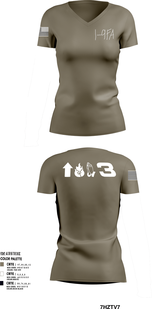 Women's Short Sleeve Vneck Shirt, 1-9 FA, Army, Teamtime, Team time, sublimation, custom sports apparel, team uniforms, spirit wear, spiritwear, sports uniforms, custom shirts, team store, custom team store, fundraiser sports, apparel fundraiser
