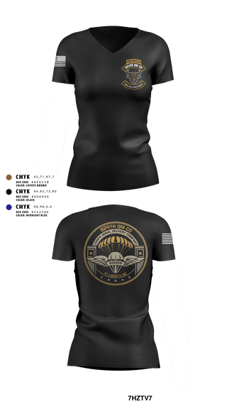 Women's Short Sleeve Vneck Shirt, 824th QM CO (CADC-A), Army, Teamtime, Team time, sublimation, custom sports apparel, team uniforms, spirit wear, spiritwear, sports uniforms, custom shirts, team store, custom team store, fundraiser sports, apparel fundraiser
