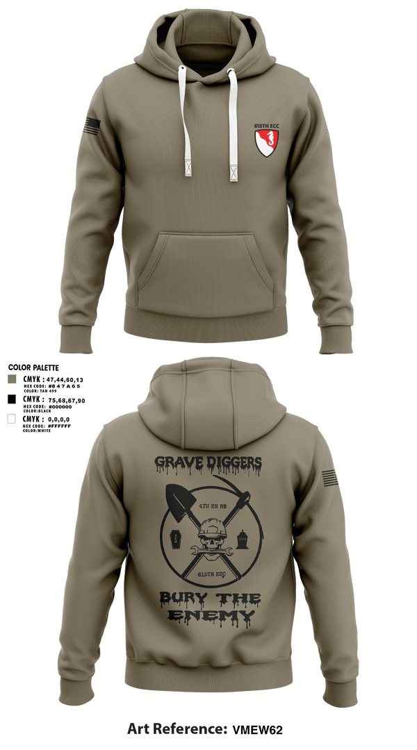 Hoodie, 615TH ECC, , Teamtime, Team time, sublimation, custom sports apparel, team uniforms, spirit wear, spiritwear, sports uniforms, custom shirts, team store, custom team store, fundraiser sports, apparel fundraiser