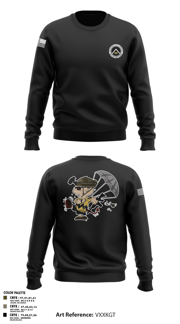 Crew Neck Sweatshirt, 3rd Platoon, CCo, 1-508th PIR, , Teamtime, Team time, sublimation, custom sports apparel, team uniforms, spirit wear, spiritwear, sports uniforms, custom shirts, team store, custom team store, fundraiser sports, apparel fundraiser