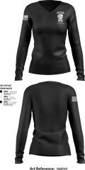 1st Plt, A Co, 2-325 AIR 48515374 Women's Long Sleeve V-neck Shirt - 1