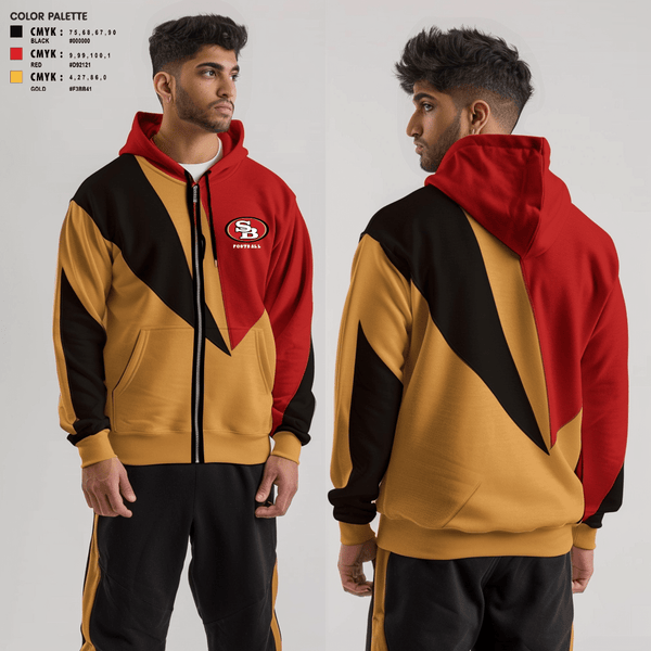Zip Hoodie, Southbay 49ers 9(Villains), Football, Teamtime, Team time, sublimation, custom sports apparel, team uniforms, spirit wear, spiritwear, sports uniforms, custom shirts, team store, custom team store, fundraiser sports, apparel fundraiser