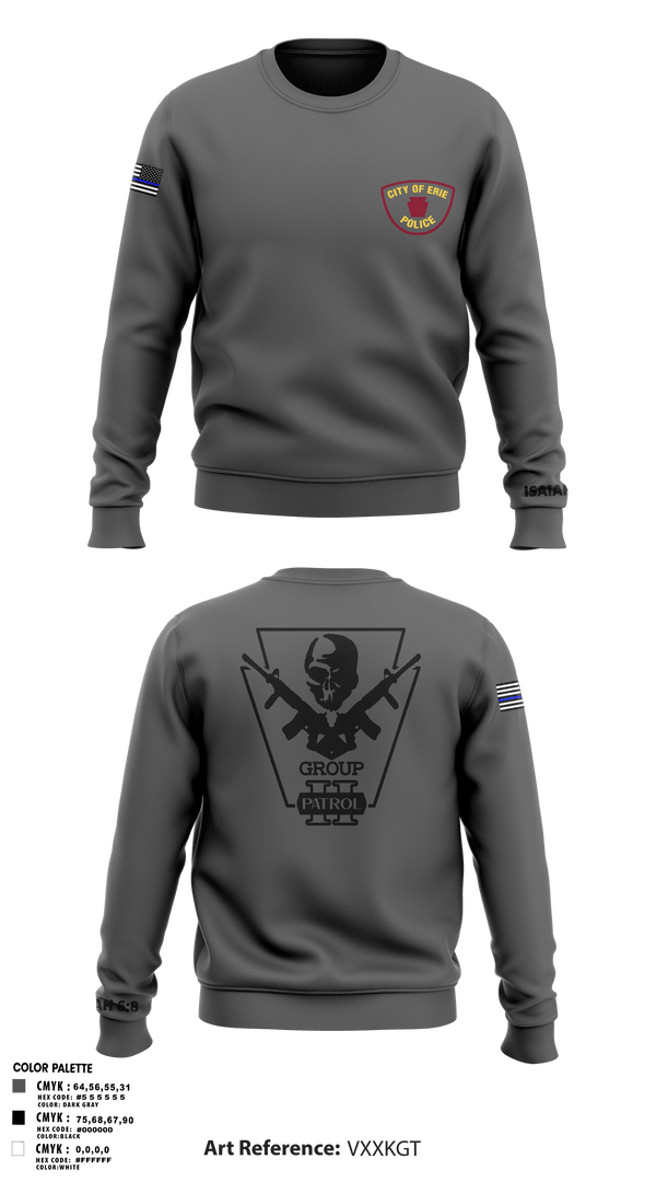 Crew Neck Sweatshirt, Erie police department, Police, Teamtime, Team time, sublimation, custom sports apparel, team uniforms, spirit wear, spiritwear, sports uniforms, custom shirts, team store, custom team store, fundraiser sports, apparel fundraiser