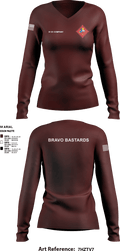 Bravo 1/23 63480397 Women's Long Sleeve V-neck Shirt - 2