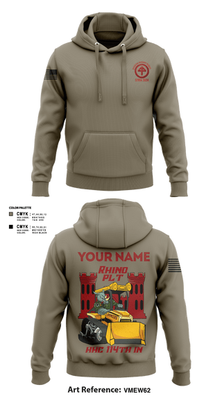 Hoodie, HHC 1-114 Infantry Brigade, , Teamtime, Team time, sublimation, custom sports apparel, team uniforms, spirit wear, spiritwear, sports uniforms, custom shirts, team store, custom team store, fundraiser sports, apparel fundraiser