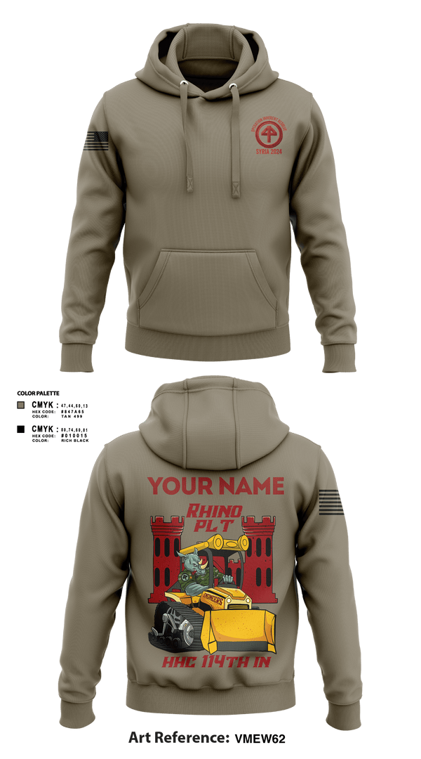 Hoodie, HHC 1-114 Infantry Brigade, , Teamtime, Team time, sublimation, custom sports apparel, team uniforms, spirit wear, spiritwear, sports uniforms, custom shirts, team store, custom team store, fundraiser sports, apparel fundraiser