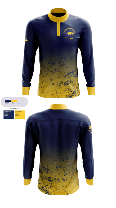 California High School Volleyball 15449985 Quarter Zip Jacket - 1
