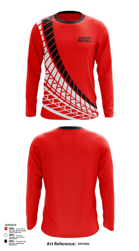 Long Sleeve Performance Shirt, Raiders, Football, Teamtime, Team time, sublimation, custom sports apparel, team uniforms, spirit wear, spiritwear, sports uniforms, custom shirts, team store, custom team store, fundraiser sports, apparel fundraiser