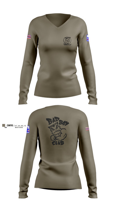 3rd PLT Bad Boys3rd PLT Bad Boys 89971992 Women's Long Sleeve V-neck Shirt - 2