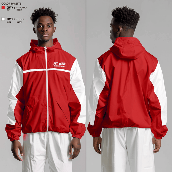 Windbreaker, Red wave, Women's Basketball, Teamtime, Team time, sublimation, custom sports apparel, team uniforms, spirit wear, spiritwear, sports uniforms, custom shirts, team store, custom team store, fundraiser sports, apparel fundraiser
