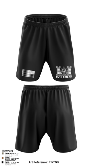 Athletic Shorts With Pockets, XVIII ABN G2, Army, Teamtime, Team time, sublimation, custom sports apparel, team uniforms, spirit wear, spiritwear, sports uniforms, custom shirts, team store, custom team store, fundraiser sports, apparel fundraiser