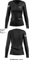 3 cr 14447473 Women's Long Sleeve V-neck Shirt - 100